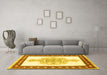 Machine Washable Persian Yellow Traditional Rug in a Living Room, wshtr3958yw