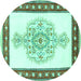 Round Persian Turquoise Traditional Rug, tr3958turq