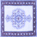 Square Persian Blue Traditional Rug, tr3958blu