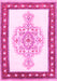 Machine Washable Persian Pink Traditional Rug, wshtr3958pnk