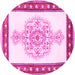 Round Persian Pink Traditional Rug, tr3958pnk