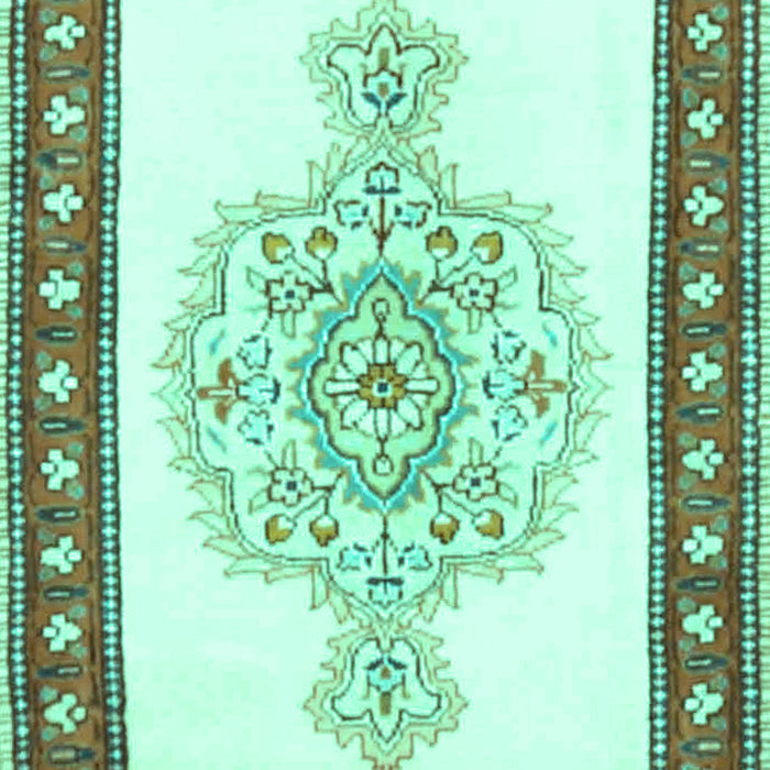 Machine Washable Persian Turquoise Traditional Area Rugs, wshtr3958turq