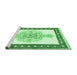 Sideview of Machine Washable Persian Emerald Green Traditional Area Rugs, wshtr3958emgrn
