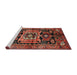 Sideview of Machine Washable Traditional Rust Pink Rug, wshtr3959