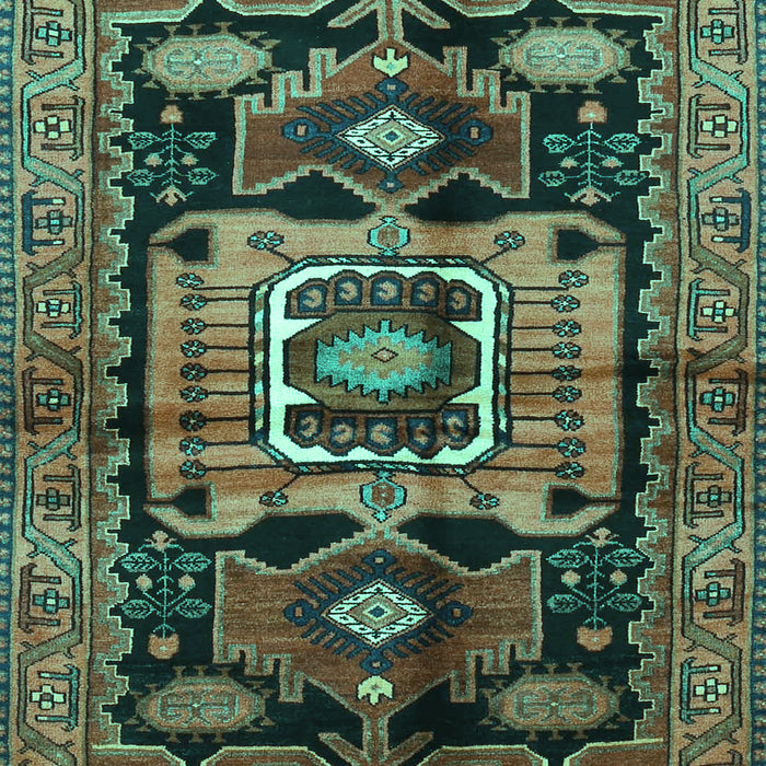 Machine Washable Persian Turquoise Traditional Area Rugs, wshtr3959turq