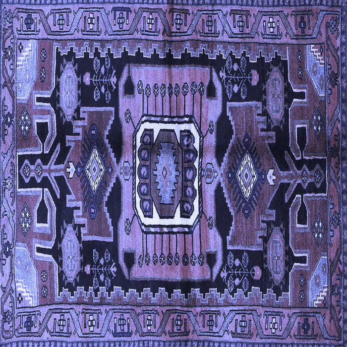 Square Persian Blue Traditional Rug, tr3959blu