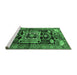 Sideview of Machine Washable Persian Emerald Green Traditional Area Rugs, wshtr3959emgrn