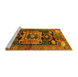 Sideview of Machine Washable Persian Yellow Traditional Rug, wshtr3959yw