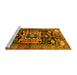 Sideview of Machine Washable Persian Yellow Traditional Rug, wshtr3959yw