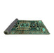 Sideview of Persian Turquoise Traditional Rug, tr3959turq