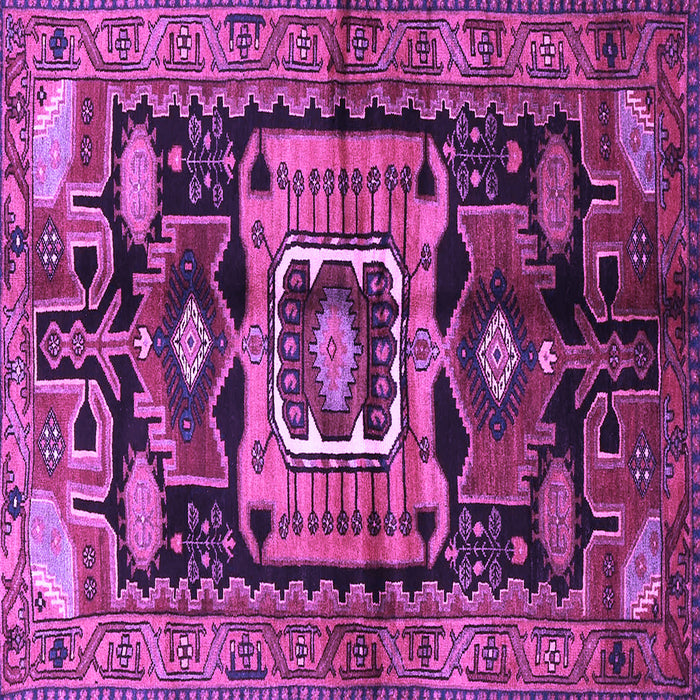 Square Machine Washable Persian Purple Traditional Area Rugs, wshtr3959pur