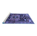 Sideview of Machine Washable Persian Blue Traditional Rug, wshtr3959blu