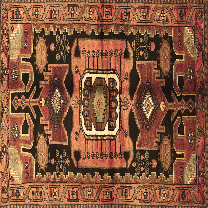 Square Machine Washable Persian Brown Traditional Rug, wshtr3959brn
