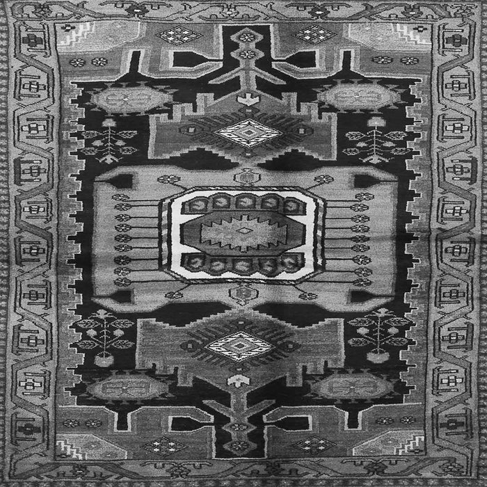 Round Machine Washable Persian Gray Traditional Rug, wshtr3959gry