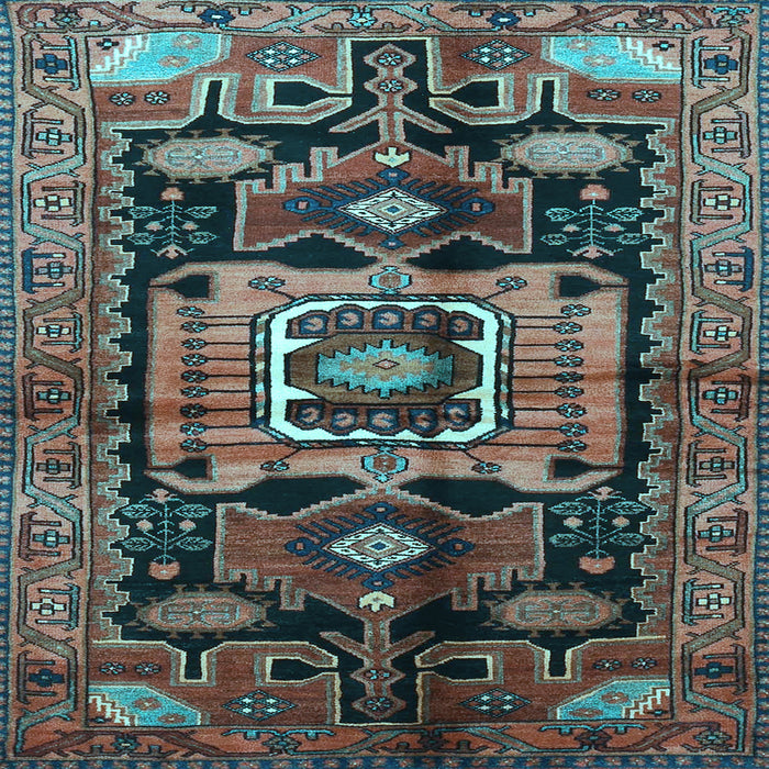 Square Machine Washable Persian Light Blue Traditional Rug, wshtr3959lblu