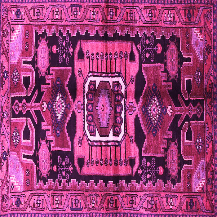Square Machine Washable Persian Pink Traditional Rug, wshtr3959pnk