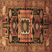 Square Persian Brown Traditional Rug, tr3959brn