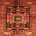 Round Machine Washable Persian Orange Traditional Area Rugs, wshtr3959org