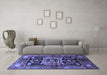 Machine Washable Persian Blue Traditional Rug in a Living Room, wshtr3959blu