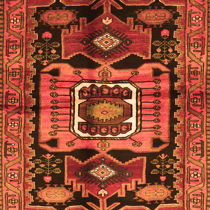 Serging Thickness of Machine Washable Persian Orange Traditional Area Rugs, wshtr3959org