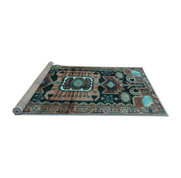 Sideview of Machine Washable Persian Light Blue Traditional Rug, wshtr3959lblu