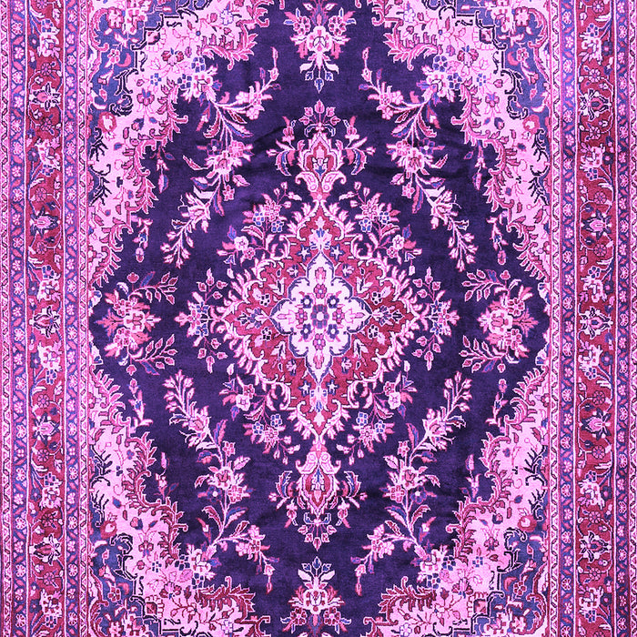 Machine Washable Medallion Purple Traditional Area Rugs, wshtr395pur