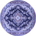 Round Medallion Blue Traditional Rug, tr395blu