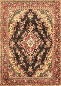 Medallion Brown Traditional Rug, tr395brn