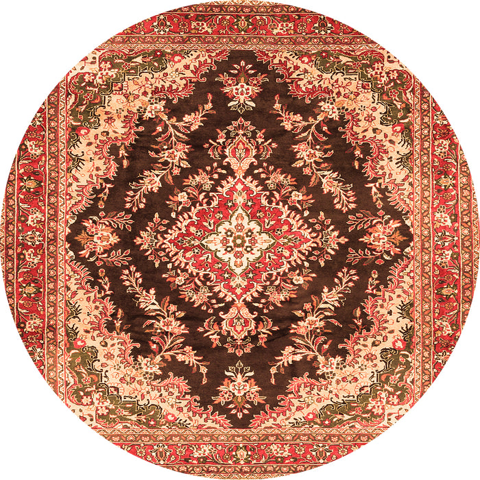 Square Medallion Orange Traditional Rug, tr395org