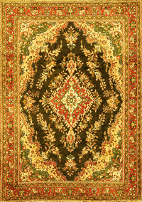 Medallion Yellow Traditional Rug, tr395yw