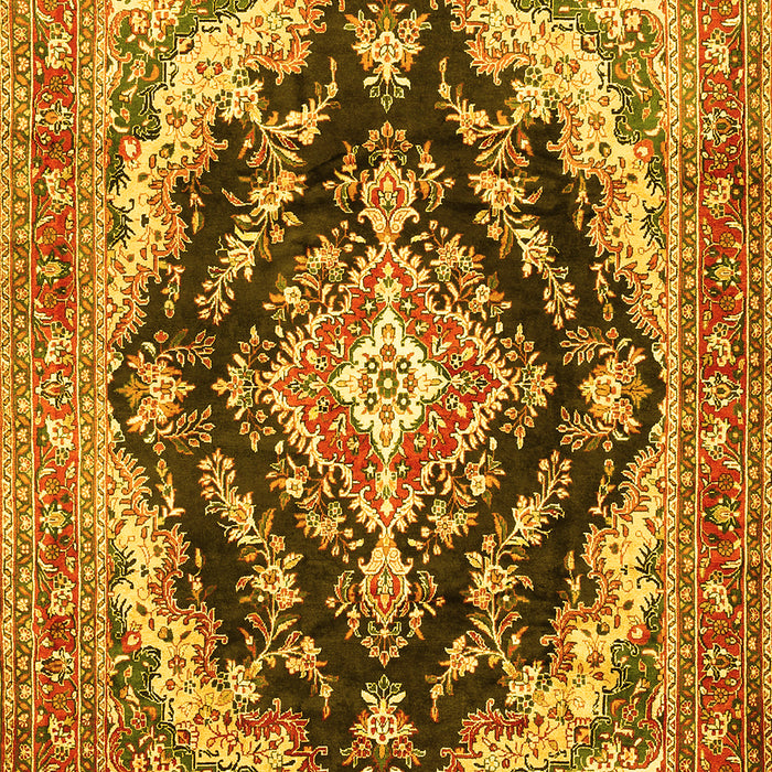 Medallion Yellow Traditional Rug, tr395yw