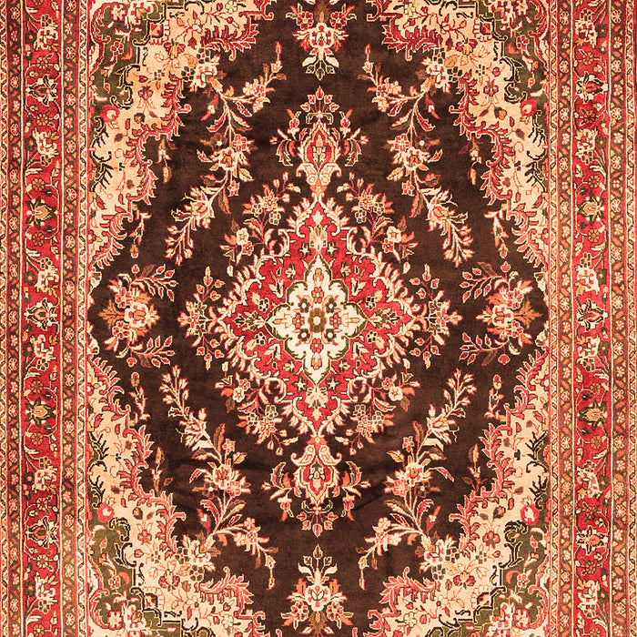 Medallion Orange Traditional Rug, tr395org