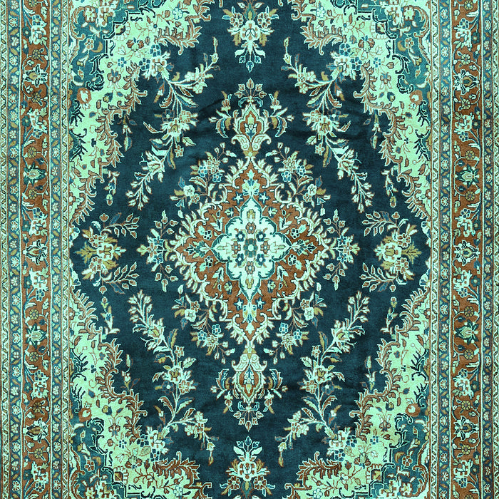 Medallion Turquoise Traditional Rug, tr395turq