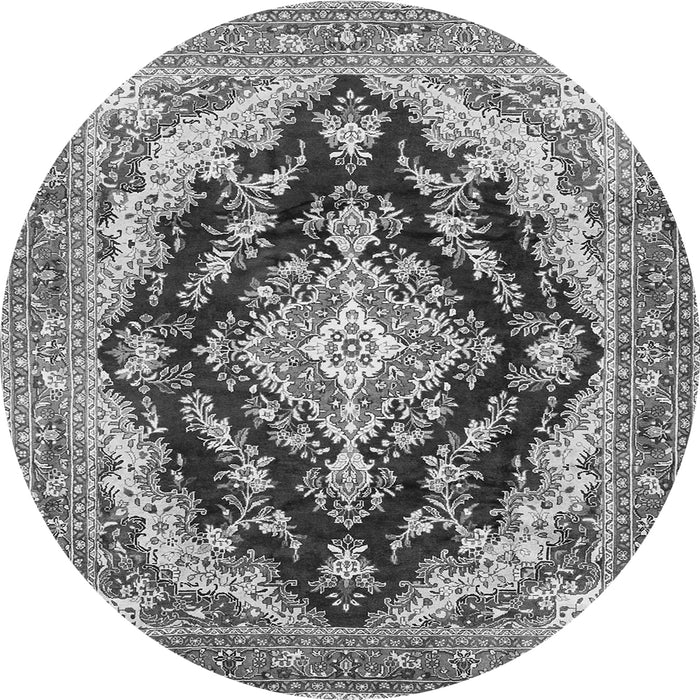 Square Medallion Gray Traditional Rug, tr395gry