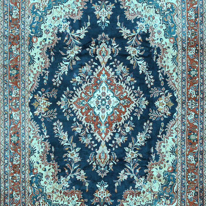 Medallion Light Blue Traditional Rug, tr395lblu