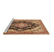 Sideview of Machine Washable Medallion Brown Traditional Rug, wshtr395brn