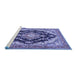 Sideview of Machine Washable Medallion Blue Traditional Rug, wshtr395blu