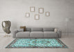 Machine Washable Persian Light Blue Traditional Rug in a Living Room, wshtr3960lblu