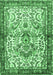 Machine Washable Persian Emerald Green Traditional Area Rugs, wshtr3960emgrn