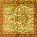 Square Persian Yellow Traditional Rug, tr3960yw