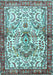 Machine Washable Persian Light Blue Traditional Rug, wshtr3960lblu