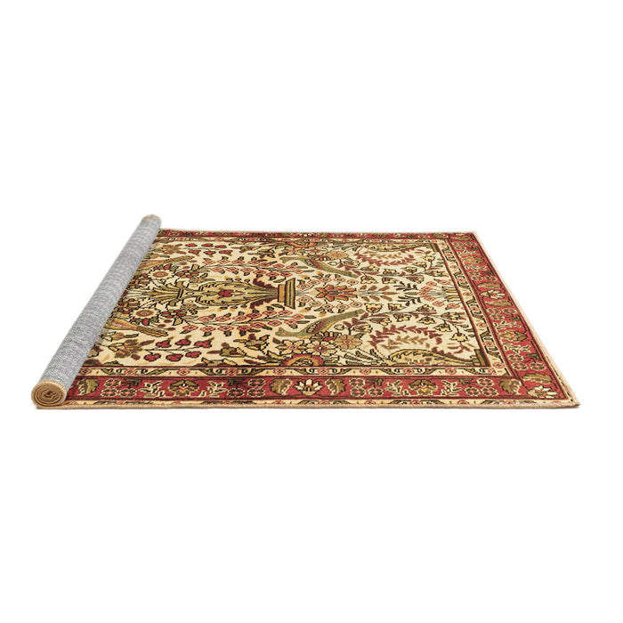 Sideview of Machine Washable Persian Brown Traditional Rug, wshtr3960brn