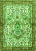 Serging Thickness of Machine Washable Persian Green Traditional Area Rugs, wshtr3960grn