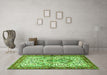 Machine Washable Persian Green Traditional Area Rugs in a Living Room,, wshtr3960grn