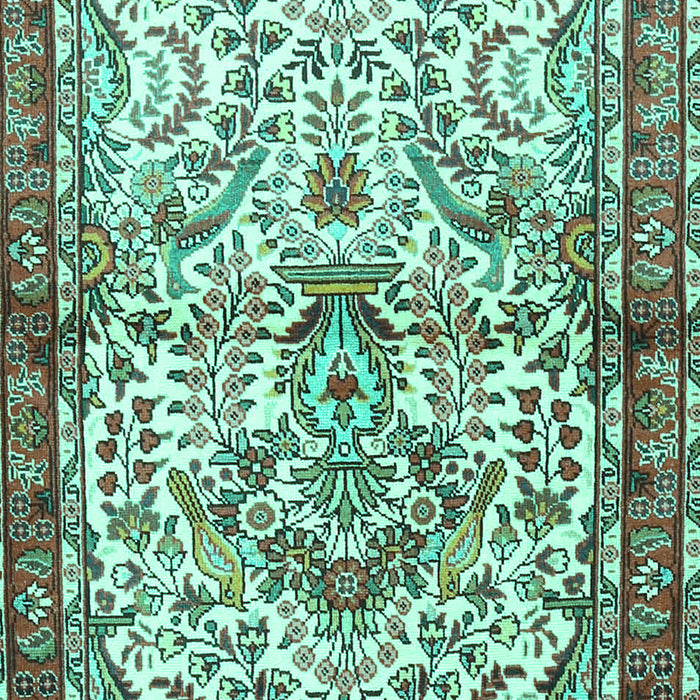 Machine Washable Persian Turquoise Traditional Area Rugs, wshtr3960turq