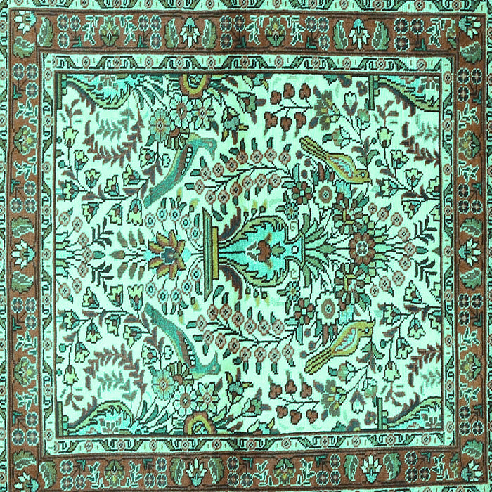 Square Persian Turquoise Traditional Rug, tr3960turq