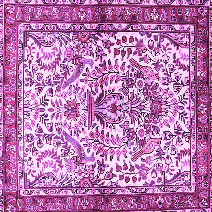 Square Machine Washable Persian Purple Traditional Area Rugs, wshtr3960pur