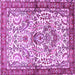 Square Machine Washable Persian Purple Traditional Area Rugs, wshtr3960pur