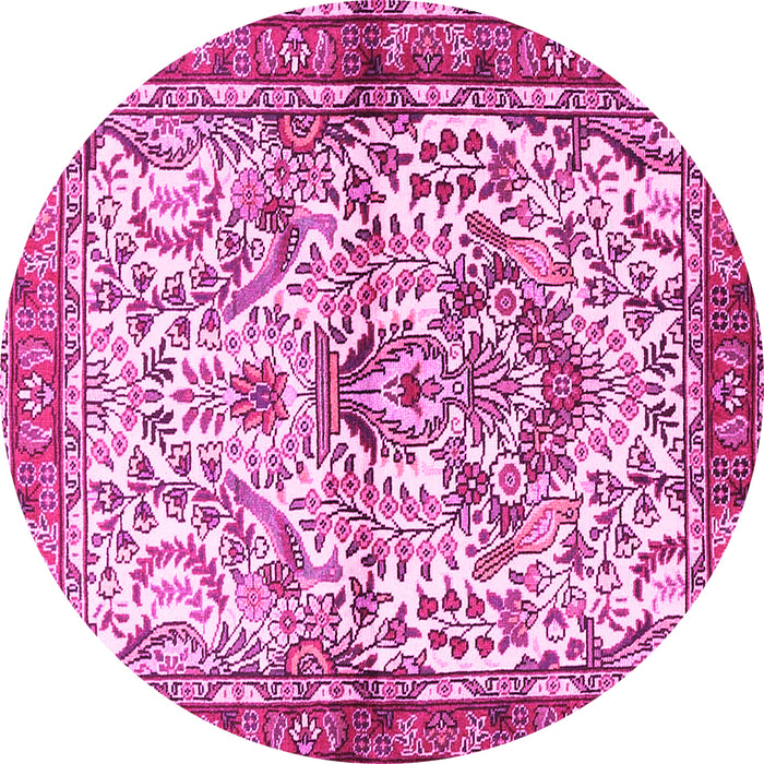 Round Persian Pink Traditional Rug, tr3960pnk