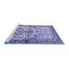 Sideview of Machine Washable Persian Blue Traditional Rug, wshtr3960blu